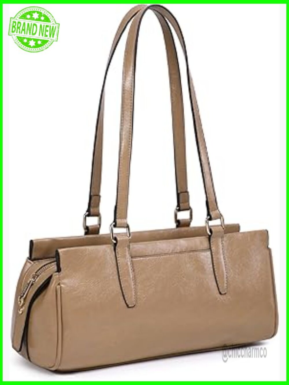 Medium Vegan Leather Hobo Bag With 3 Compartments & 6 Pockets
